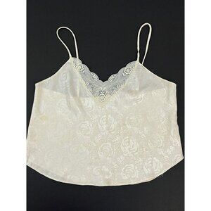 Vintage Indulgence Women's 36 Cami Camisole Floral Brocade Fixed Strap